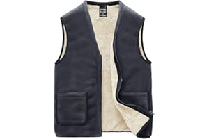 AIEOE Męska kamizelka polarowa z pluszową podszewką, przytulna, ciepła z podszewką, kamizelka zimowa dla mężczyzn