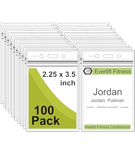 CKB LTD 50 X Verticale A6 Porta Badge Custodie Per Badge In Plastica Identità ID Tasca Sacchetti Portabadge 17,5 X 11,8 Cm Dimensioni Inserto 14,8 X 10,5 Cm Tesserino Di Riconoscimento Taglia - Foto 11