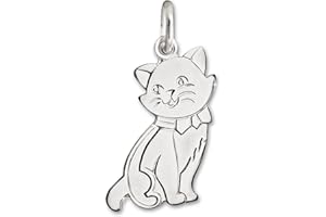 CLEVER SCHMUCK -SET argent pendentif chat plat, mat et brillant en argent 925