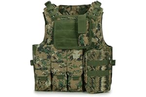 QMFIVE Gilet tattico Airsoft Camo Molle rrv con Borsa/Traning Giubbotto per la tutela della Sicurezza Usato per Tattica CS Giochi Outdoor