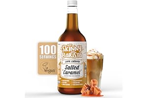 THE SKINNY FOOD CO Skinny Food Co Salted Caramel Syrup Zero Calorie 1L - Sugar Free Coffee Syrups For Tea, Hot Chocolate, Fruit, Baking, Protein Drinks - Vegan-Friendly, Gluten-Free & Fat-Free - Syrups For Coffee Drinks