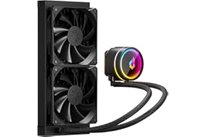 upHere ARBG High Performance All-in-one Liquid CPU Cooler, 240mm Radiator with 2x120mm PWM Fans, Compatible with Intel LGA 2011/2066(X79/X99), AMD AM5/AM4, Efficient ARGB Pump, AIO Water Cooler-P240K
