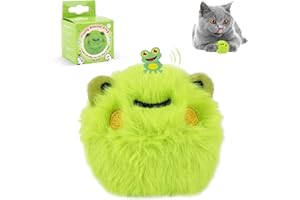 FADCAER Cat Ball Toys,Interactive Plush Toys Balls,Kitten Chirping Balls,Refillable Catnip Toys for Cats,Animal Chirping Cat Balls Automatic Sound,Kitten for Indoor Dog Kitty Kitten Puppy Exercise (Green)