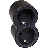 LEGRAND Adapters 2P+T, 2 Front Sockets, Thief, Black/Dark Gr 694517 | 2P+T Adapters, 2 Front Sockets/Sockets, Plug Thief, Bla