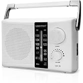 LEOTEC AM FM Radyo Transist&ouml;r Radyo Pil veya AC Powered ile M&uuml;kemmel Resepsiyon, İyi Sesler B&uuml;y&uuml;k Hoparl&ouml;rler, B&uuml;y&uuml;k ve Hassa