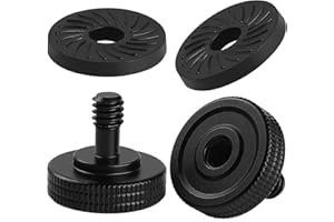 Frgyee 2 zestawy 1/4 śruby radełkowanej do kamery szybkiej wymiany adapterów z gumowymi podkładkami, 1/4 żeńskie na 1/4 męskiej śruby adapter uchwyt gwint do płytki szybkiej wymiany