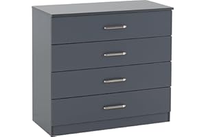 Seconique Dakota 4 Drawer Chest in Dark Grey