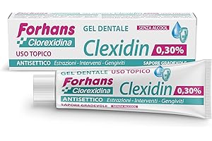 Forhans Clorexidina, Gel Dentale Clexidin 0,30%, Gel Pronto Intervento ad Uso Topico con Clorexidina, Azione Antisettica e Antibatterica, Senza Alcol, Sapore Gradevole, 50 ml