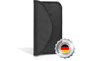 ECENCE Strahlenschutz Tasche Handy - 1 RFID Smartphone Keyless Go Schutz - Faraday Bag - Funk Stop Blocker Hülle, Schwarz, Anti Tracking Handyhülle