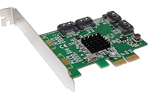Kalea-INFORMATIQUE Tarjeta controladora PCI Express PCIe a 4 Puertos SATA con chipset Marvell 88SE9230 - Raid 0 1 10