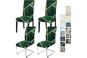 ‎ALISHOMTLL Alishomtll Stretch Stuhlbezug 4er/6er Set Grün Stuhlhussen Schwingstuhl Elastische Stuhlhussen Abnehmbarer Waschbarer Esszimmerstühle Bezüge für Restaurant Hotel Bankett (Grün, 4 Stück)