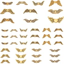 200 Perline Distanziatrici Ad Ala PandaHall – 4 Colori Stile Tibetano, 20 Mm, Foro 1 Mm, In Lega, Per Gioielli E Decorazioni