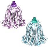 Cia&amp;Co Pack of 2 Mega Absorbent Microfibre Mops Rough Floor | Mop Refill, Microfibre Mop Head, Universal Head for Sticks, Lin