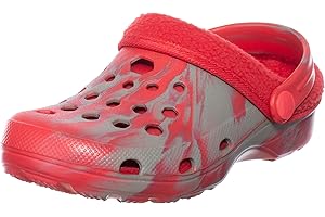Brandsseller Zuecos para niños con forro, zapatos de jardín, degradados, color Rojo, talla 33 EU Schmal