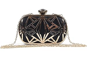 LUI SUI Femmes Faux en Cuir Métal Creux Embrayage Sac Exquise Soirée Sacs À Main Sacs à bandoulière pour la Fête Cocktail De Mariage