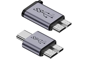 RULGOI USB C zu Micro USB B Stecker Adapter 2Pack,USB 3.1 OTG Adapter bis zu 10Gbit/s kompatibel mit Toshiba, Seagate, WD,Galaxy S5 Note 3,HDD usw