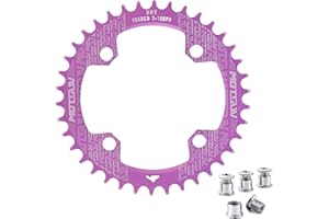 QIAMNI 104 BCD 32T 34T 36T 38T Narrow Wide Single Chain Ring with 4 Pieces Sprocket Bolts for Road Bikes, Mountain Bikes, BMX MTB Bike