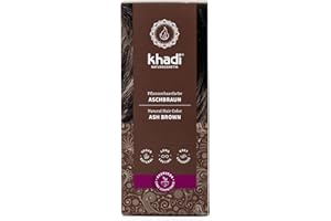 khadi POPIELATY BRĄZ roślinna farba do włosów, koloryzuje włosy na popielaty, chłodny ciemny brąz, 100% roślinna, naturalna i wegańska, certyfikowany kosmetyk naturalny, 100g