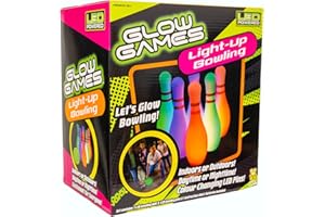 Glow Games, Glow in the dark bowling set with LED lights, 92592, Light up toys, for ages 5+ years.