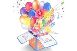 FITMITE Birthday Card, MUSIC & LIGHTS & BLOWABLE CANDLE Happy Birthday Cards, Birthday Gifts for Women Men | Her Him | Wife Husband | Sister Brother | Friends Kids