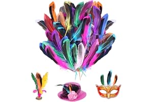 MELEBELLOT 50 Stück Bunte Federn Zum Basteln,Federn, Flauschfedern, Kunstfedern,Feder Handwerk,für DIY-Kunsthandwerke wie Federgirlanden,Traumfänger,Haarschmuck,Maskenherstellung,Ohrring(Gemischte Farben)