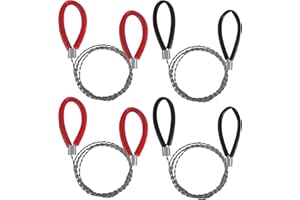 CARRENEU 4 Piezas Sierras de Cable,Sierra de Cadena de Mano de Acero Inoxidable,Sierra de Alambre Mejorada,Sierras de Cable de Tubo,para Cortar Madera,Plástico(Rojo*2+Negro*2)