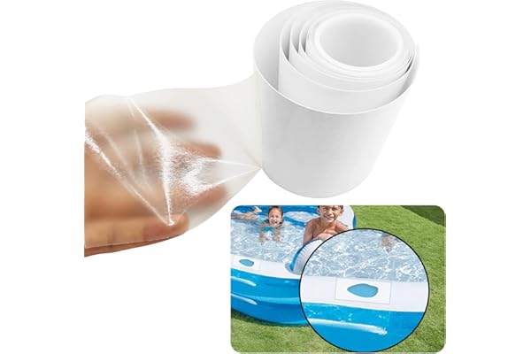Kaiheng Pool Patch Repair Kit, 2m TPU Clear Tape, pour réparer Les Matelas gonflables, Les Anneaux de Natation, Les Maisons gonflables, Les Jouets gonflables, Les bâches.