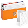 Notsu To Do List Cards with Stand Box Set | 50 Pocket Foldable 3x5 Productivity Notecards, Tab Dividers, Index Card Holder Stand