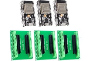 DUBEUYEW ESP32S ESP32 Placa de Desarrollo 2.4GHz Dual-Mode WiFi+ Bluetooth Dual Cores Microcontroller Processor, con Tres Placa Breakout(38pin Combination sets-3PCS)