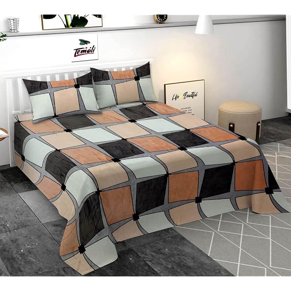 Temoli® King Size Warm bedsheets for Winter, Winter bedsheets for King Size  Bed with 2 Pillow Cover 250X250Cm (Multi-Boxes-, Pack of 1) : Amazon.in:  Home u0026 Kitchen