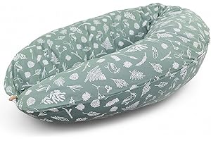‎HOBEA-GERMANY HOBEA-Germany Stillkissen 190 cm x 76 cm XXL Lagerungskissen Schwangerschaftskissen für Baby und Erwachsene Seitenschläferkissen Stillkissen mit Bezug aus Bio Baumwolle (Wald)