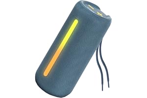 MU LIN Głośnik bluetooth przenośny prysznic wodoodporny mocny głośnik Bluetooth, przenośny głośnik Bluetooth, światło RGB, AUX i Micro SD, BLU 1 szt