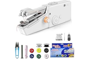 GENERIC Sewing Machine, Handheld Sewing Machine, Portable Hand Sewing Machines for Beginners, Easy to Use, Mini Sewing Machines for Home & Travel Quick Sewing Clothing, Kids Cloth, Pet Clothes, DIY (White)