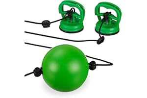 Relaxdays Pera de Boxeo, Pelota de Doble Extremo para Entrenamiento de Coordinación Ojo-Mano, en Casa, Verde/Negro