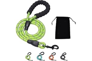 ADOV Guinzaglio per Cani, Guinzaglio per Cani in 1,5 m per Cani Grande e Media Piccola, Guinzaglio per Cani Robusto con Impugnatura Imbottita, Corda per Cani Riflettente con Fili Antiscivolo e Clip