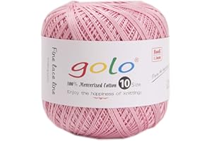 golo Crochet Thread Size 10 Yarn for Hand Knitting Crochet Yarn (Light Pink-102)