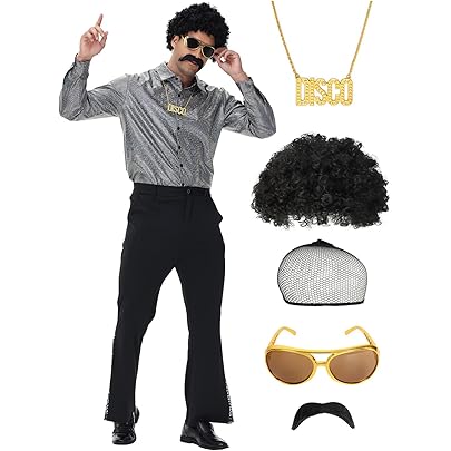 Camicia Disco Dorata Con Paillettes Da Uomo