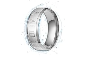THE BLOQ VENTR 8MM Stainless Steel Rings For Men | Mens Ring Spinner Rings Silver Ring Mens | Mens Silver Ring Anxiety Ring Men Mens Pinky Ring For Men | Mens Rings Gold Cuban Ring WATERPROOF Mens Silver Rings