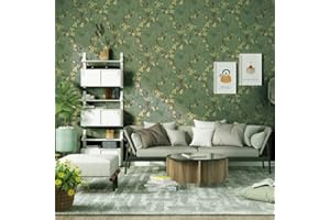 JOLIHOME Zielono-żółta tapeta o wyglądzie kwiatowym, samoprzylepna naklejka ścienna, odklej i przyklej, papier kontaktowy, samoprzylepny tył, plastikowe rolki do kuchni, sypialni, salonu, dekoracja,