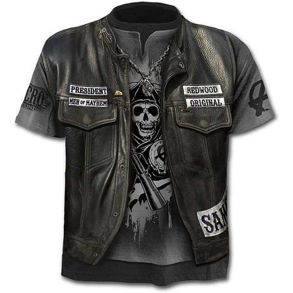 Herren-T-Shirt Mit Tropfendem Totenkopf, Chinesisch Produktbild-Vorschau 3