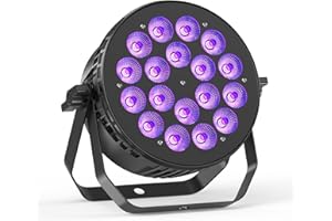 Oloaxolx Foco par LED de 18X10 W, luz de fiesta RGBW,Luces Discoteca DJ,DMX512&4/8CH/iluminación de fiesta 6 modos de luz/sensibilidad para rendimiento/actividad/boda/teatro/Halloween/Navidad