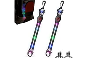 ‎ZLCBBD ZLCBBD LED Blinklicht mit Buntem Licht- USB Aufladbar Kinder Sicherheitslicht, Reflektierende Lichtband Reflektor Anhänger für Schulranzen, Rucksack, Wandern, Laufen, Joggen, 2 Stück