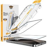 BUFF LABS iPhone 16 Serisi ile Uyumlu 5D EasyFit 2 Adet Kolay Uygulama Aparatlı Ekran Koruyucu Temperli Cam, iPhone 16 Pro Ma