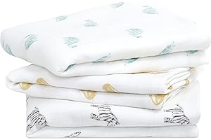 Aden + Anais Musruy Quadrate - Animalreich, Pack von 3 | Großer 100% Baumwoll -Musselin -Stoff | Soft & Leichtes Unisex Baby Essentials | Tücher für Neugeborene Mädchen & Jungen | Ideale Babygeschenke