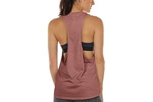 icyzone Canotta Donna Sportiva Senza Schienale Lunga, Traspirante e Sciolto T-Shirt per Fitness Yoga Corsa