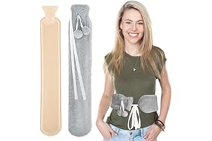 AQhui Long Hot Water Bottle,2L Extra Long Fluffy Hot Water Bottle with Cover UK, Wearable Hot Water Bottle for Body, Neck, Waist and Shoulder, Large Hot Water Bottles Gift for Women, Girls