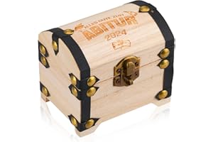XUWAIDSGN Abitur Schatztruhe Holz zum Schulabschluss Kleine Schatztruhe Geldgeschenke Abitur Schatztruhe Abi mit Gravur für Bestandenen Abi Prüfung Schulabschluss Geburtstag Geschenk