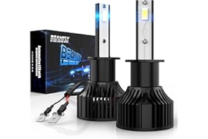 BEAMFLY Bombillas H1 LED 16000LM, Lampara Faros Delanteros Coche, Kit de Conversión Halógena 12V, 6000K Luces Blancas