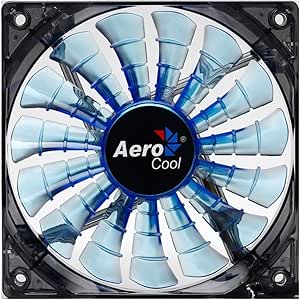 Aerocool Shark 14cm Quad LED 15 Blade Fluid Dynamic Bearing Fan - Blue