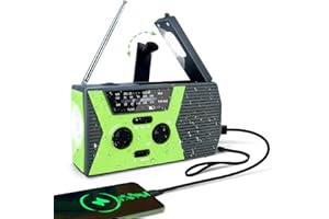 FENTEC Radio de Emergencia, Radio Portatil Radio FM Solar Radio Recargable Manivela Radio, 4000mAh Power Bank Dinamo LED Linterna SOS Alarma para Viajes, Camping, al Aire Libre